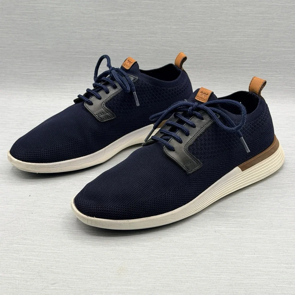 Wolf & Shepherd SwiftKnit Men's 10 Dress Sneakers Navy Blue Knit Casual Hybrid